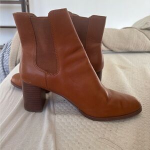 Madewell Chestnut Leather Ankle Booties